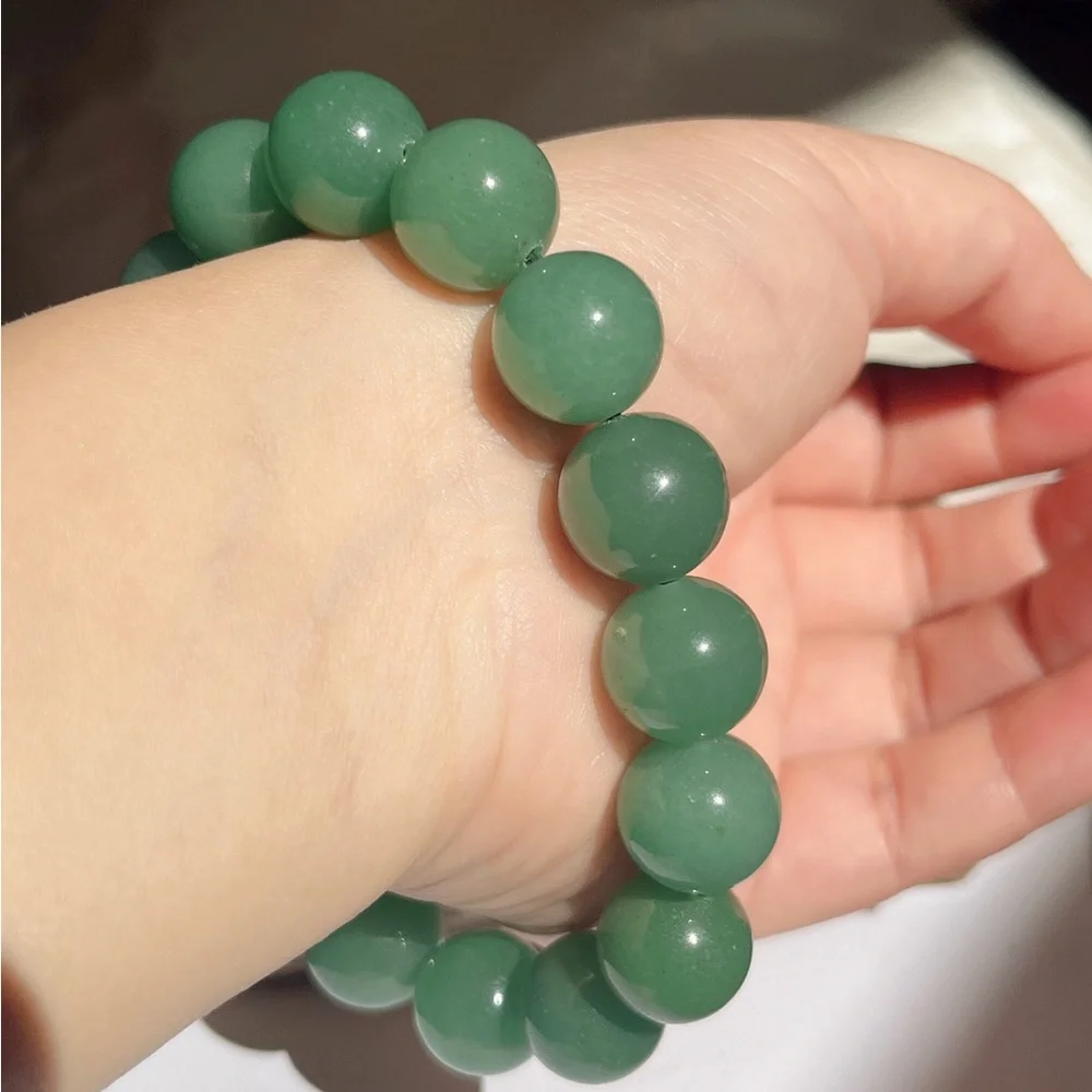 14mm Green Aventurine Beaded Bracelet‎